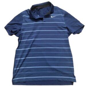 Men's Blue Plaid Nike Dri-Fit Polo Tiger Woods Collection Size Medium